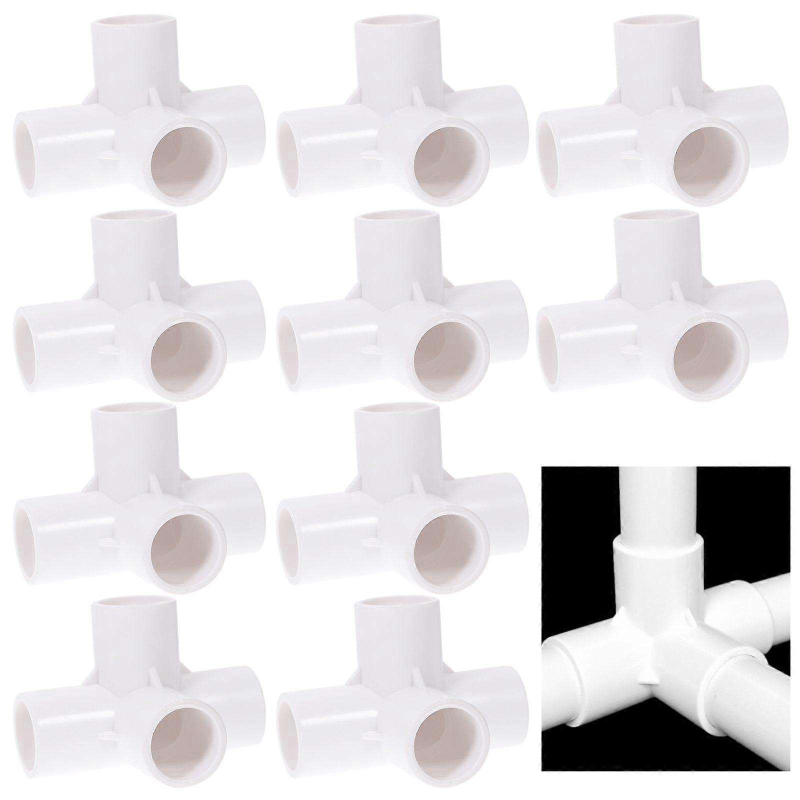 10pcs Pipe Fitting 4-Way PVC Pipe Joint Tent Connector Greenhouse Pipe Fitting