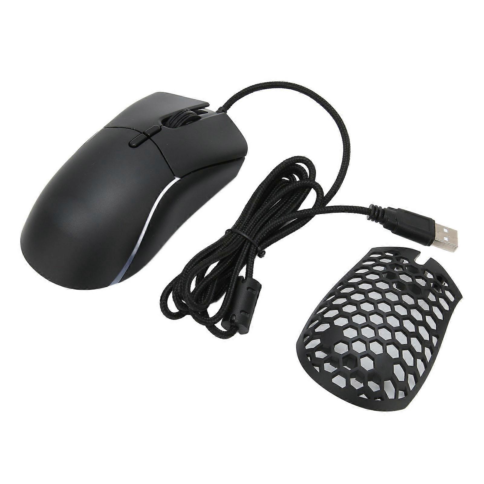 Gaming Mouse Maximum 12800 DPI RGB Backlit Lightweight Ergonomic Stable Accurate Wired Mouse for Desktop Laptop