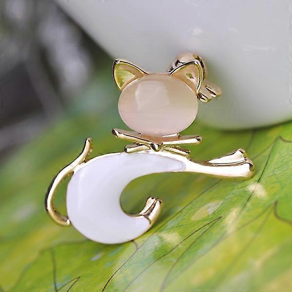 Cute Cat Brooch Cat Eye Stone Brooch