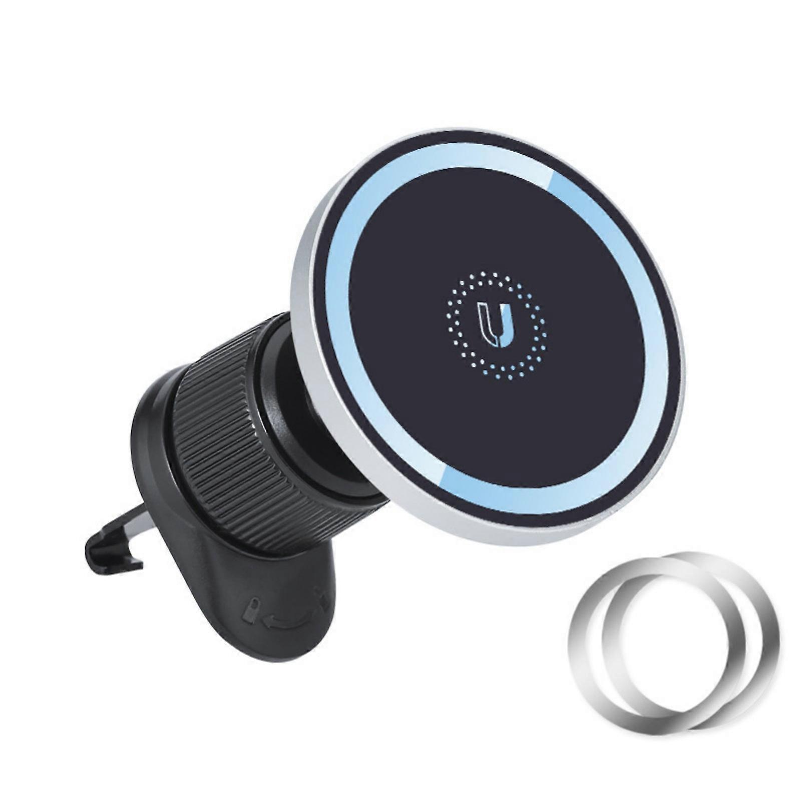 Phone Bracket Magnetic Stand 360Degree Rotation Adjustable With Flexible Adjustment for Easy Viewing Handfree Operations Silver