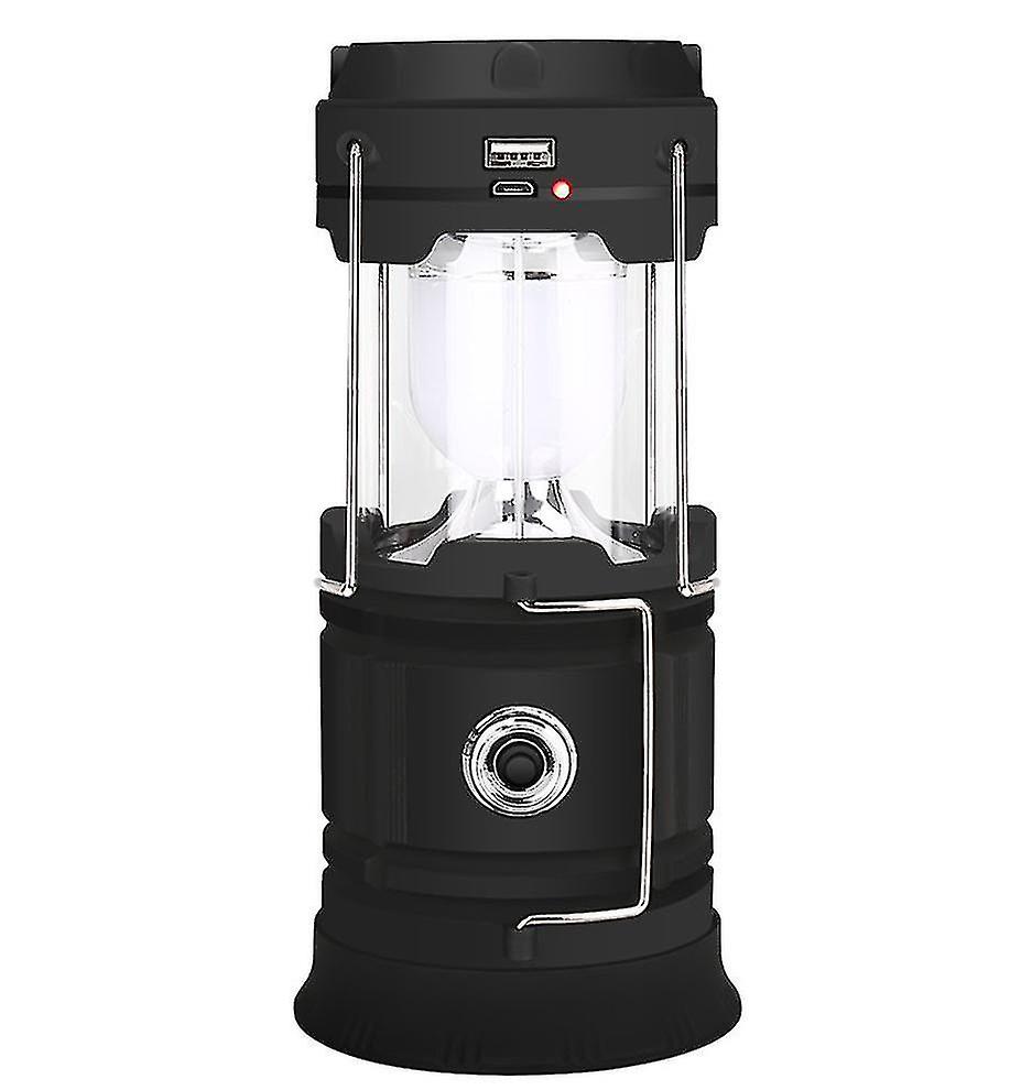 Solar Outdoor Emergency Portable Lantern, Usb Camping Tent Lightblack