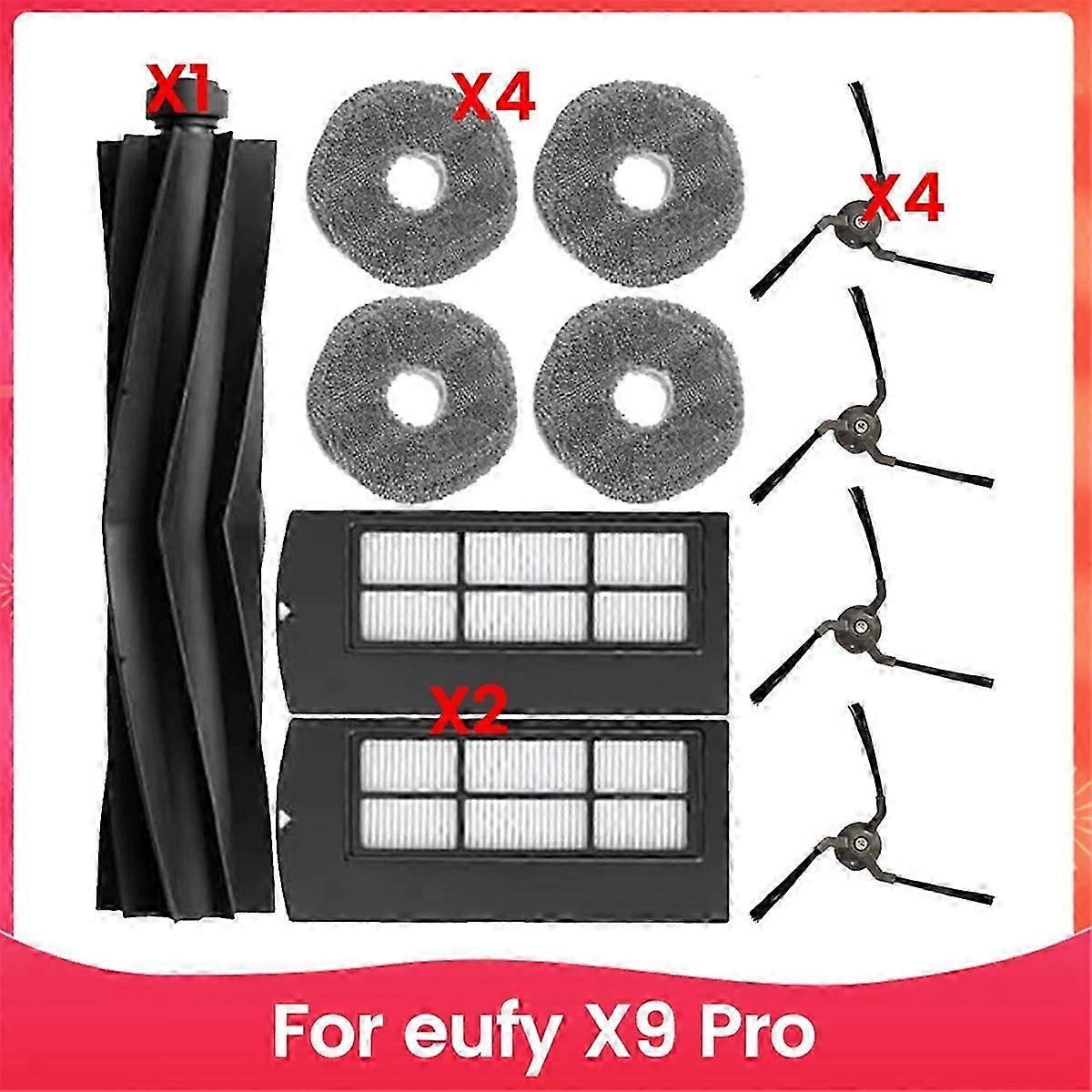 for Eufy X9 Pro Replacement Parts Main Brush Side Brush Filter