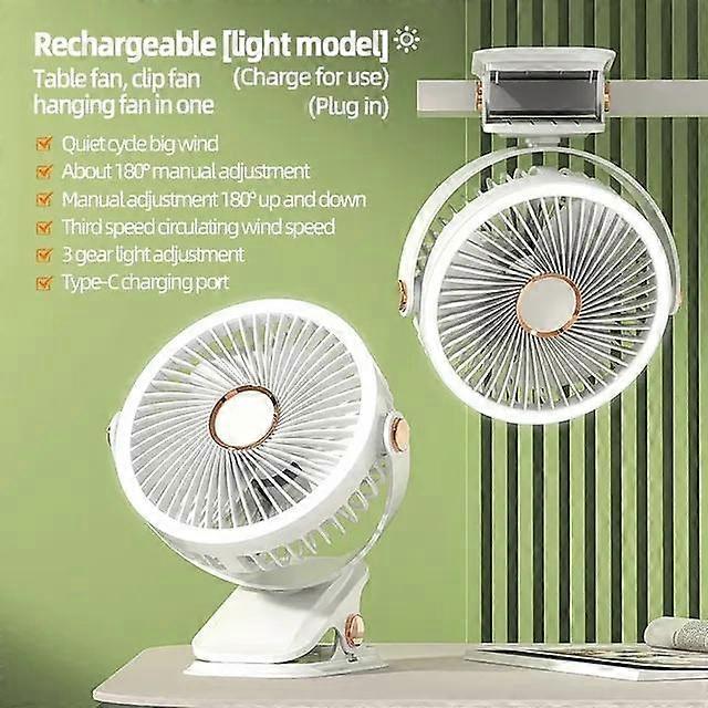 8000mAh Camping Fan Rechargeable Desktop Portable Air Circulator Wireless Ceiling Electric Fan With LED Light Clip-on Home Fan