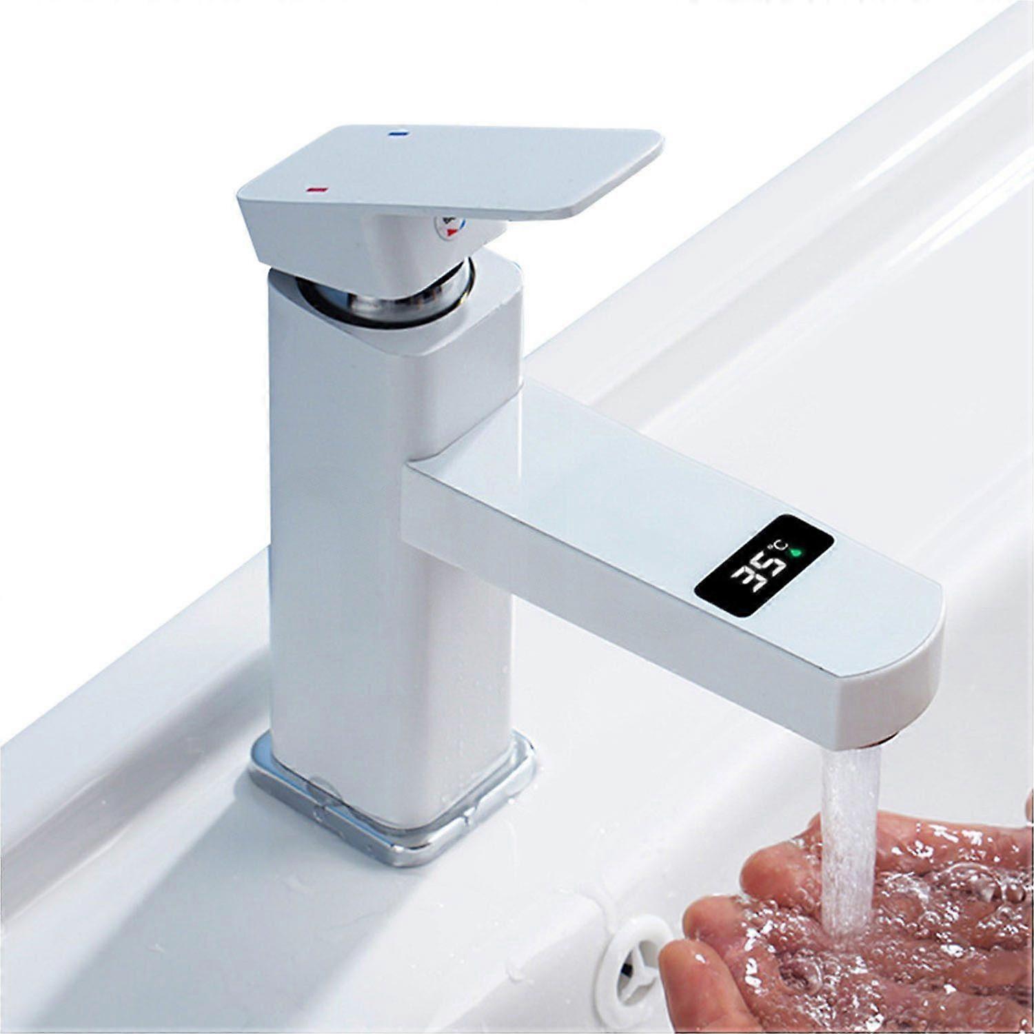 LED digital display tap hot cold water mixer tap with modern design and efficient functionality.