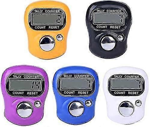 Mini Digital Finger Counter Clicker Counter Electronic Hand Tally Counting Ring 5 Pcs Random Color Useful And Fashion
