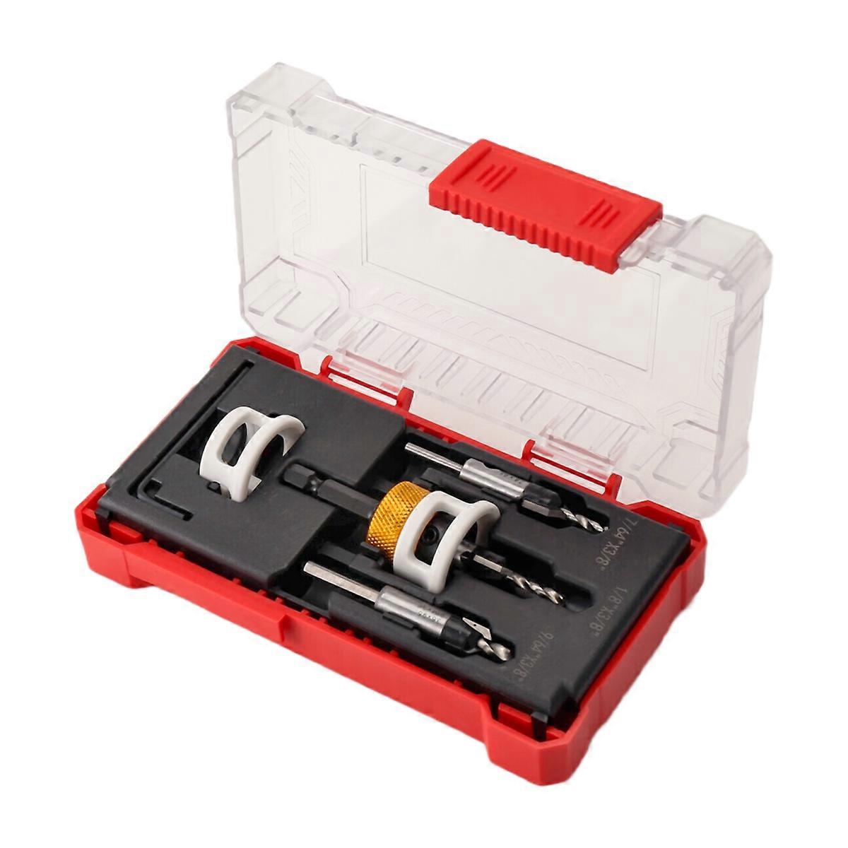 Countersink Drill Bit Set with Adjustable Depth Stop Quick Change Countersink Drill with Replaceabl