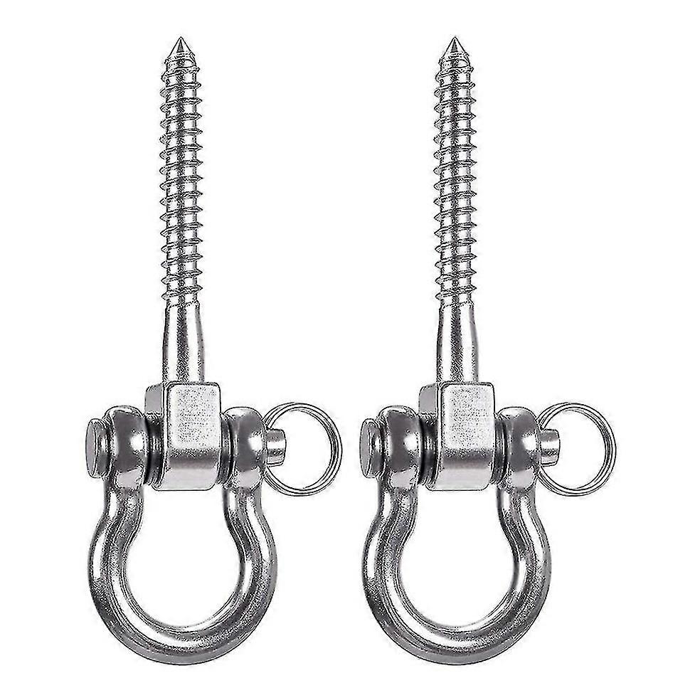 Hooks, 2 - Pack Screw - in Stainless Steel Hooks with Swivel Eye and U - shaped Design for Hanging