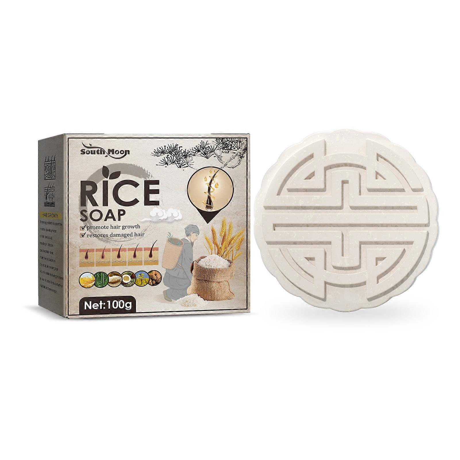 Rice Water Shampoo Bar Soap Moisturizing Handcrafted Anti-Hair Loss