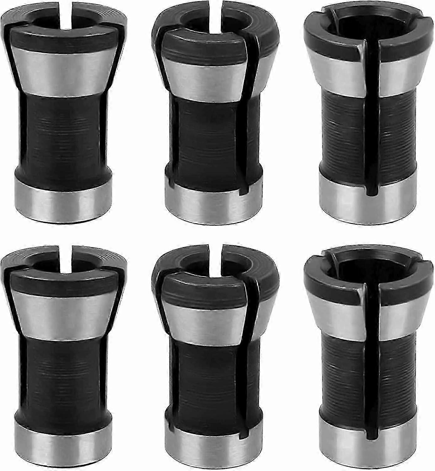 6 Pieces Collet Chuck Head, Collet Chuck Adapter, Collet Chuck Head Adapter, 6.35mm 8mm 6mm For Electric Cutting Machine Router Bit Chuck