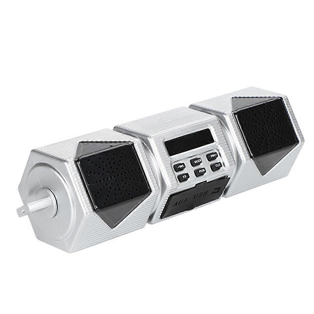 Motorcycle Bluetooth Speaker Handlebar Speaker with MP3 Playback Waterproof for Scooter Cruiser Handlebar Audio System Silver Durabl