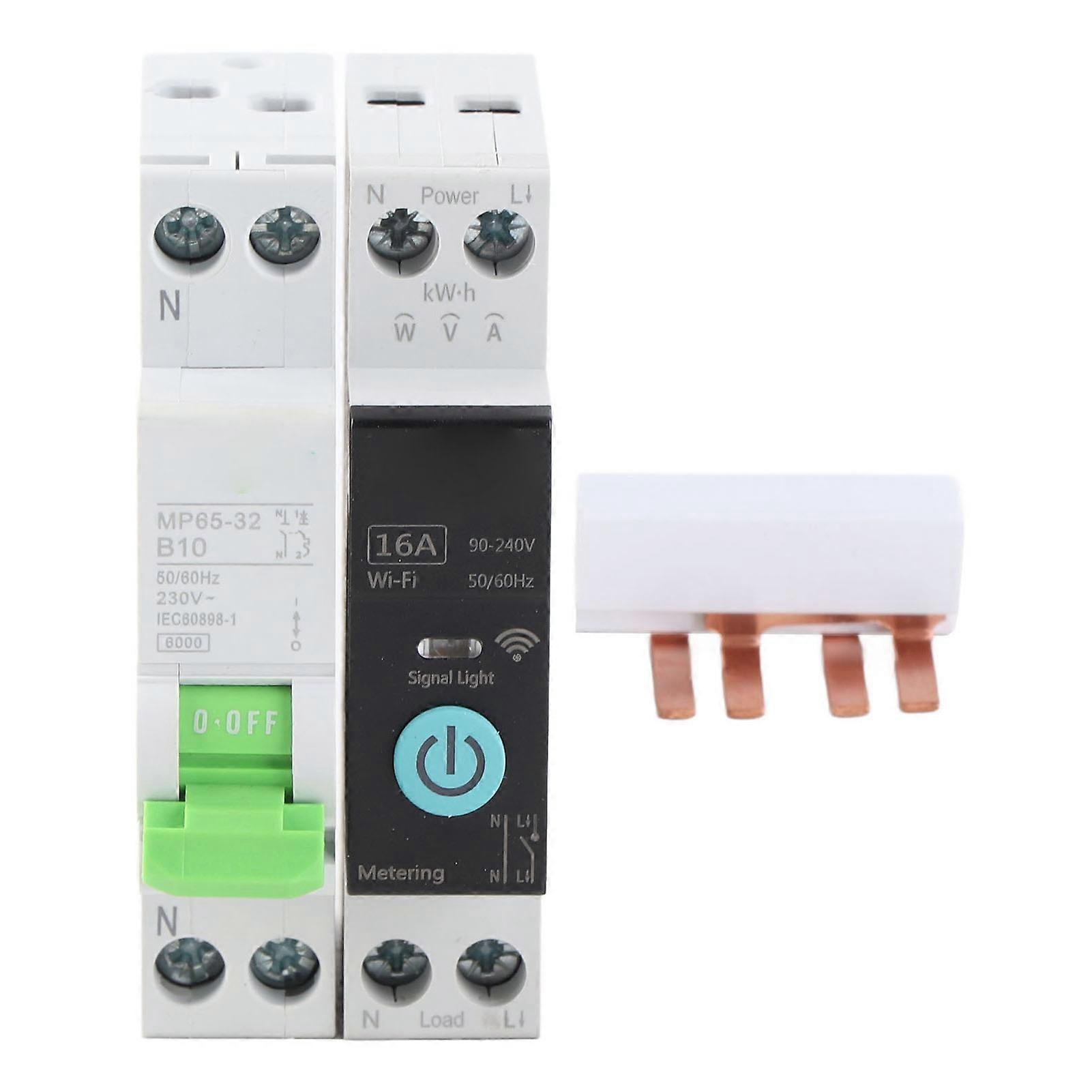 Small Intelligent Circuit Breaker Voice Control Timed Delay Remote WiFi Circuit Breaker for Tuya APP