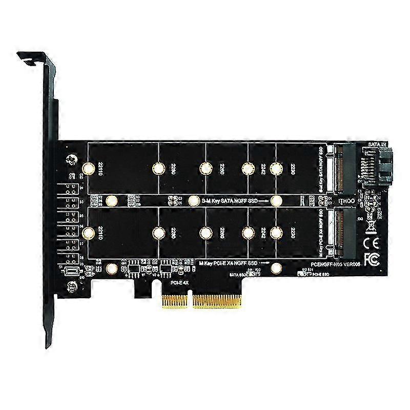 M.2 NVMe SSD NGFF to PCIE X4 Adapter Card M Key-B Dual Interface Expansion Card Supports 20110 SSD
