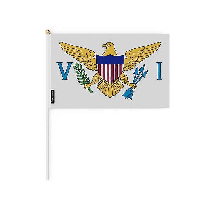 Mini Flag of the U.S. Virgin Islands – 14 x 21 cm – Handheld – Polyester – 1 piece