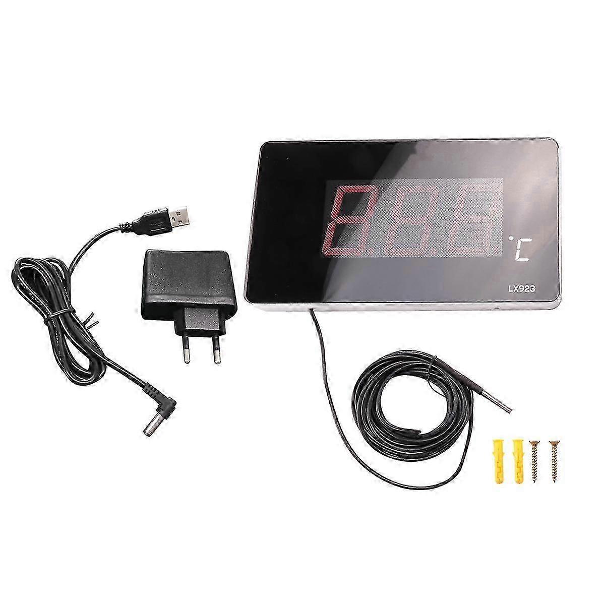 Pool Thermometer with LED Display and Waterproof Thermometer EU Plug Pool Thermometer