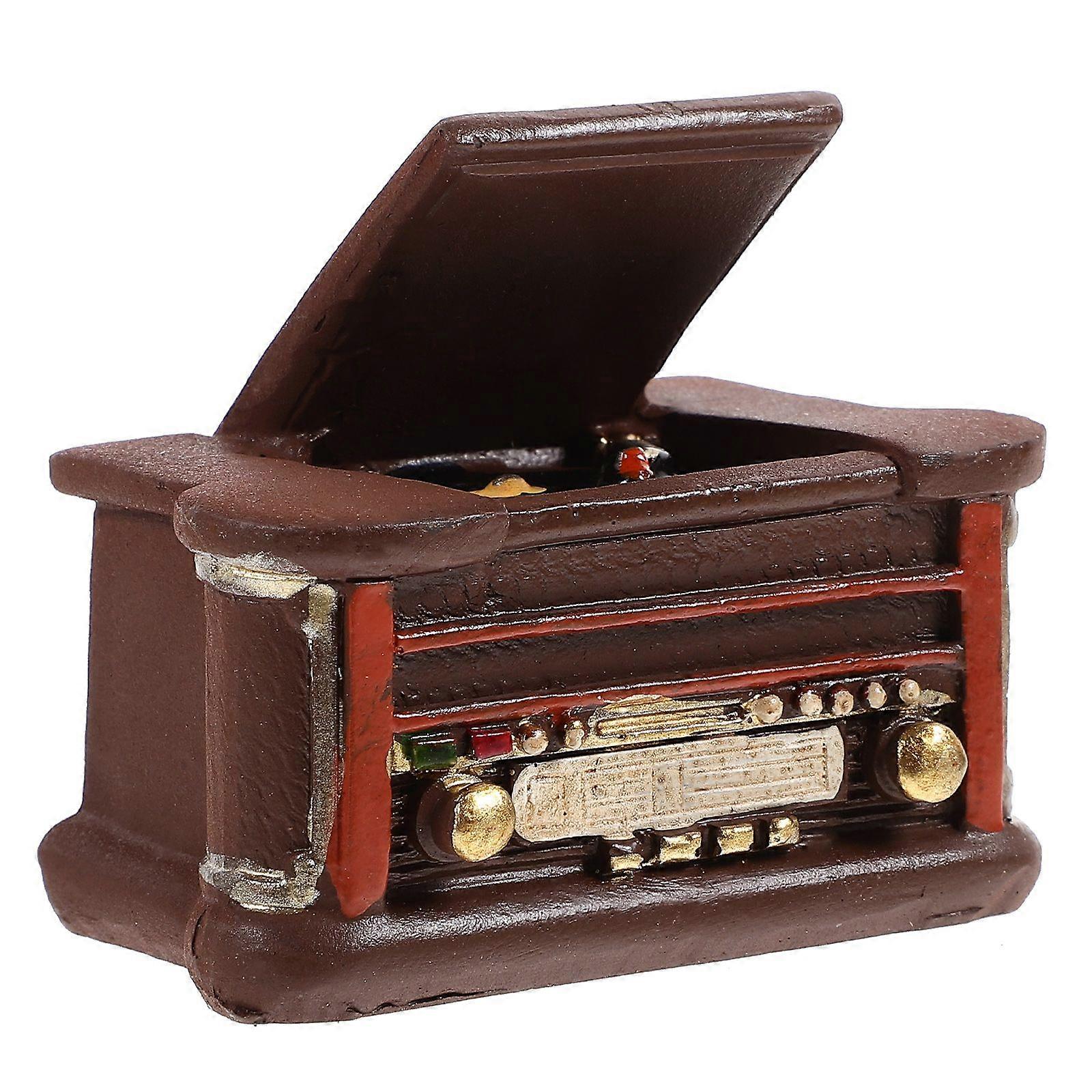 Mini House Record Player Decoration Doll House Miniature Record Player Photography Prop