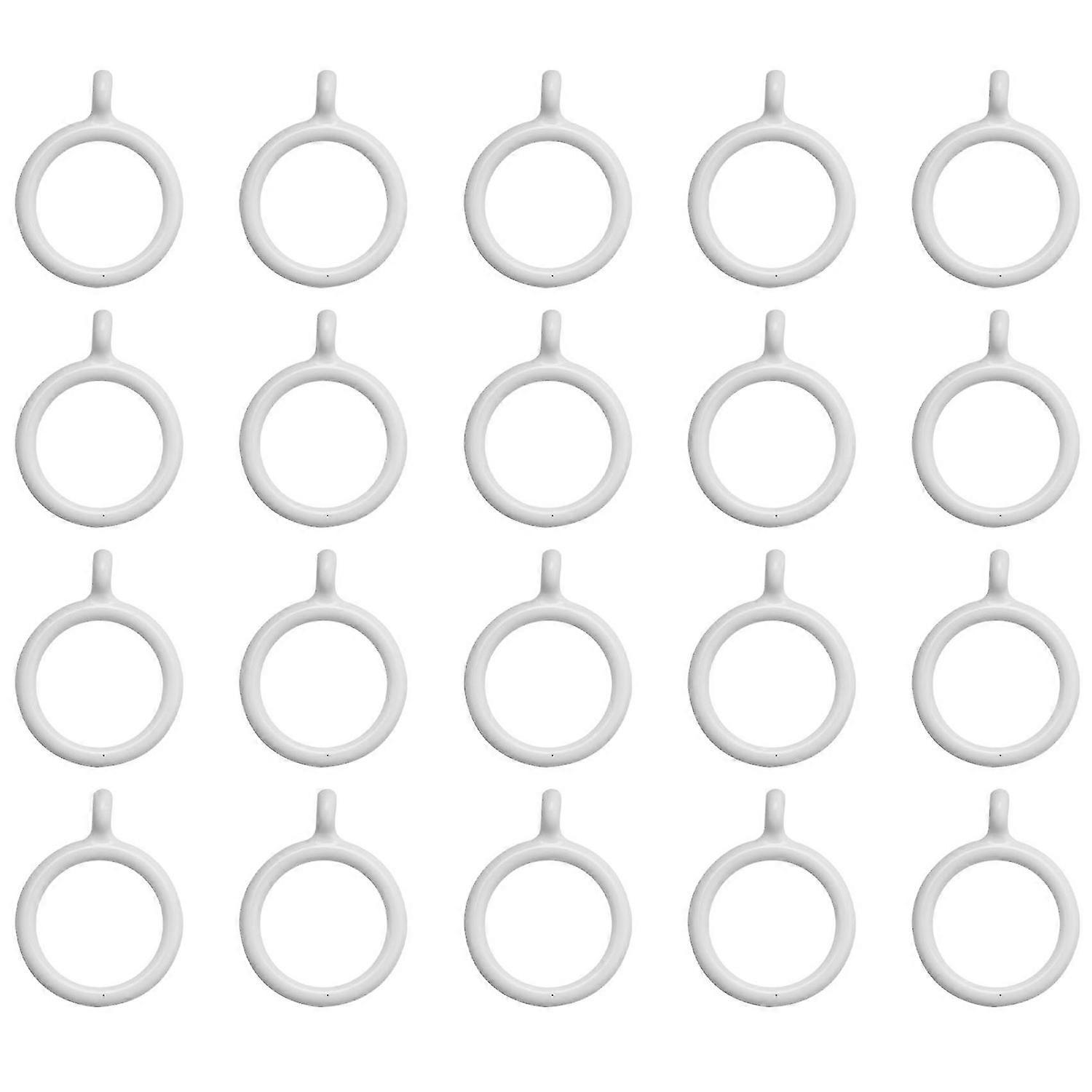 20X White 25Mm Inner Plastic Curtain Rings
