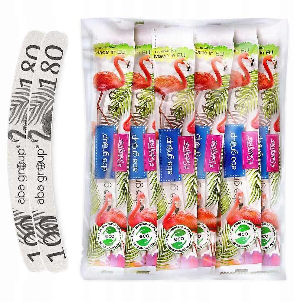 Aba Group SAFE PACKAGE Nail file BANANA 100/180 SLIM - FLAMINGO, 100 pieces