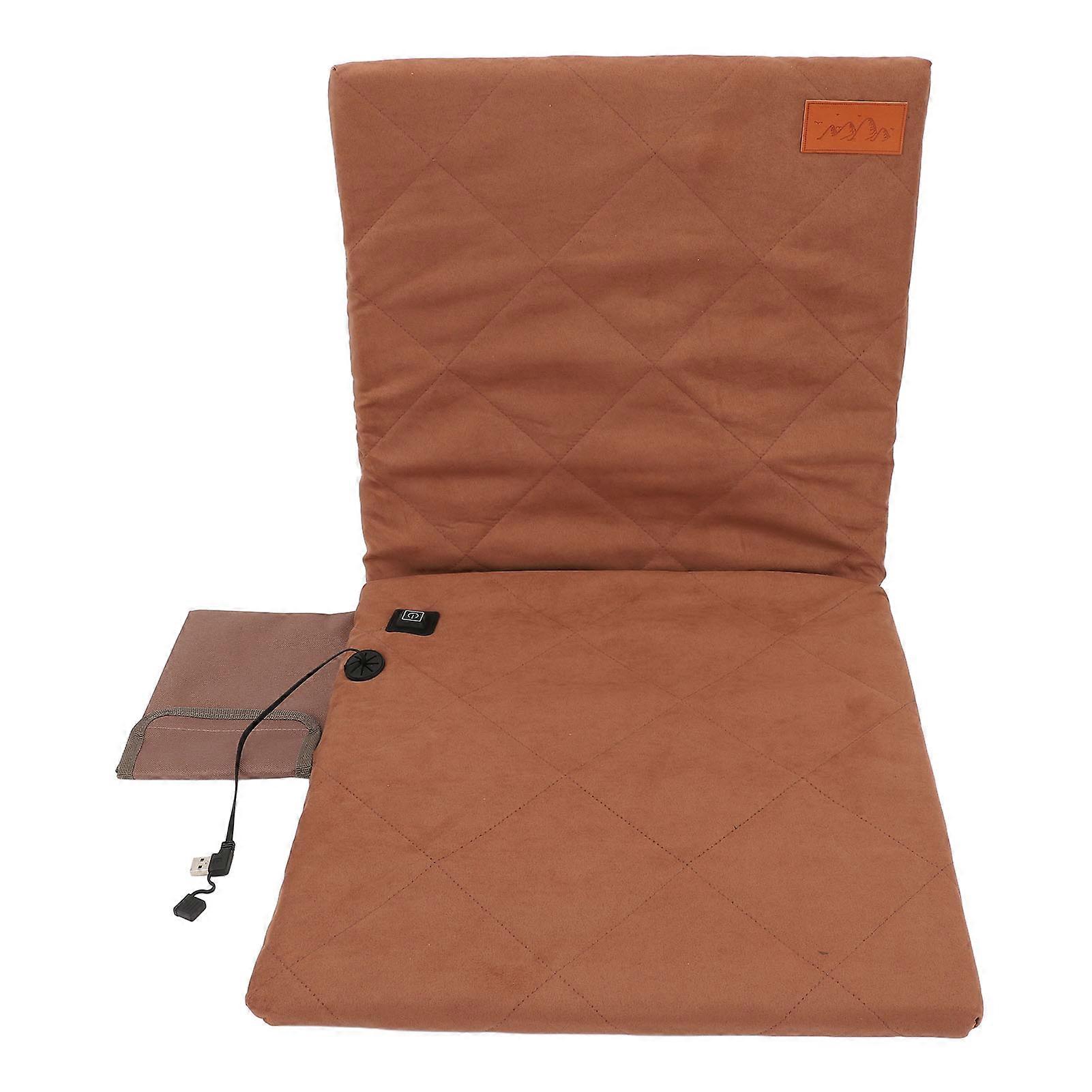 Coussin de siège chauffant portable et pliable, coussin de siège chauffant sûr pour intérieur et extérieur, marron