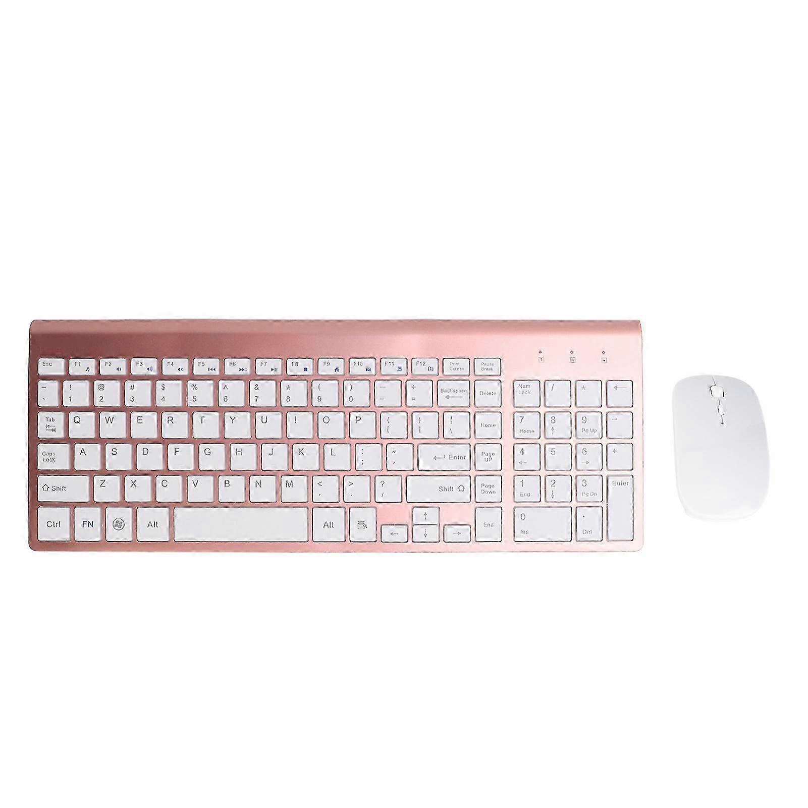 2025 2.4G Combo with USB Adapter Ultra Thin Silent 102 Keys Wireless Keyboard and Ergonomic Mouse