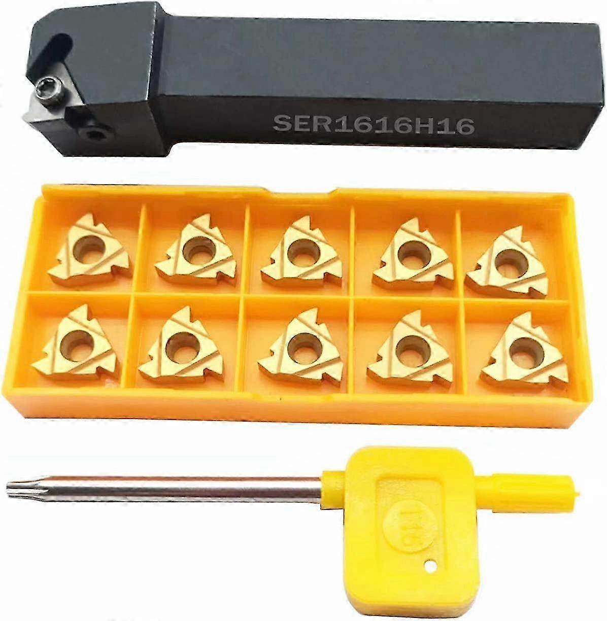 5/8 Tungsten Carbide Turning Tool Holder with 10 Blades for Lathe Use