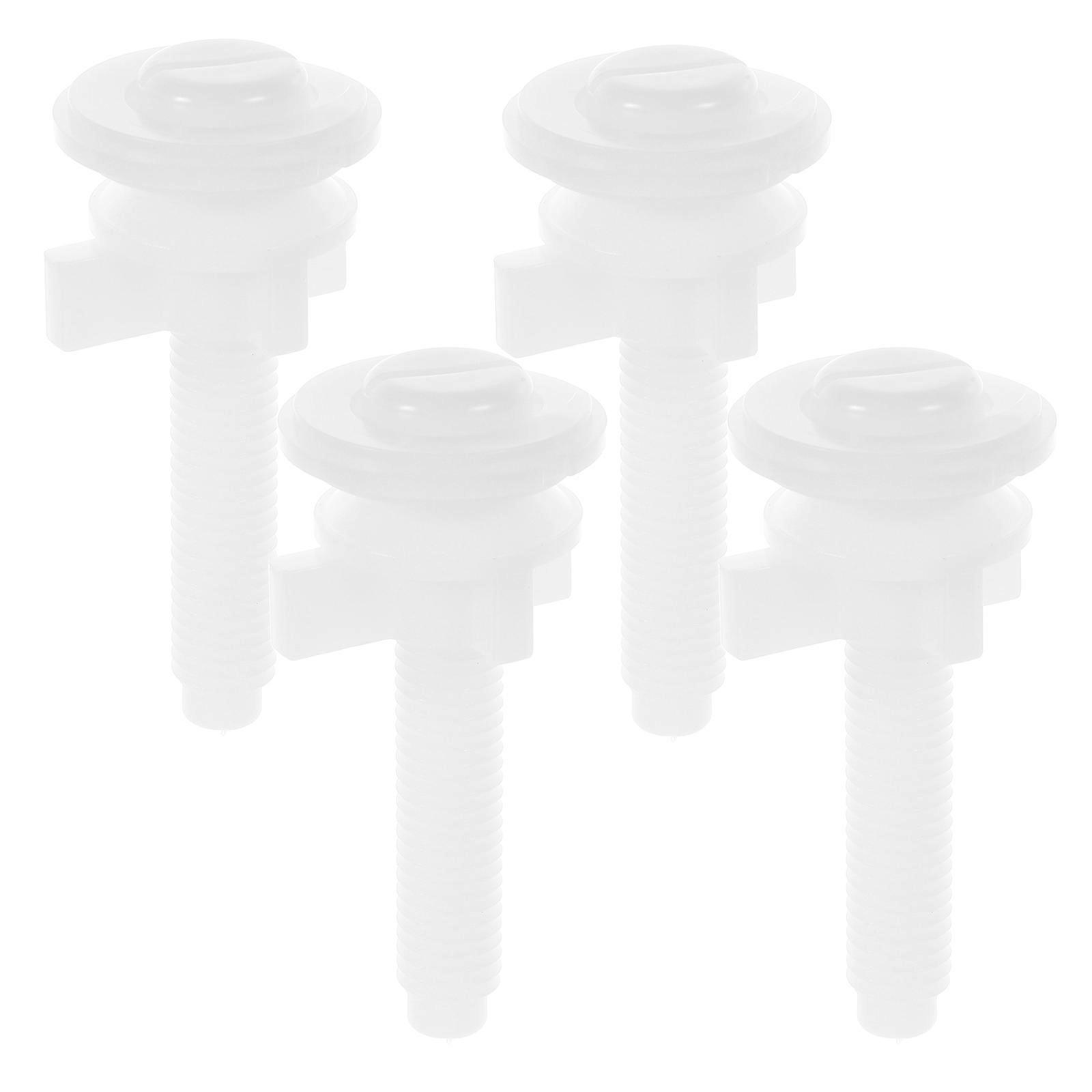 Toilet Lid Roller Screws for Home White Plastic 4pcs Smooth Surface Durable Practical
