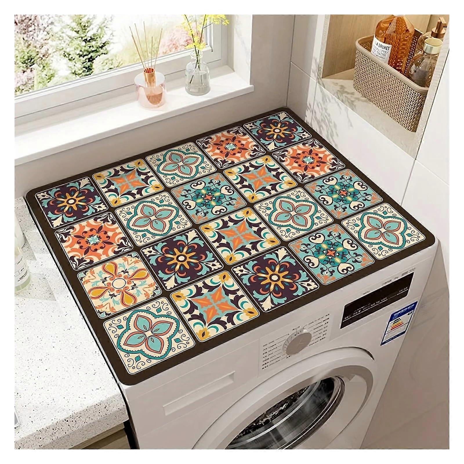 50 x 60 cm dust protection pad for washing machines, quickdrying (Retro Plaid)