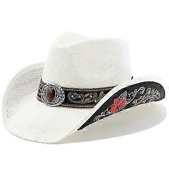 Cowboy Hats for Women and Men Straw Western Hat Embroidered Cowboy Hat