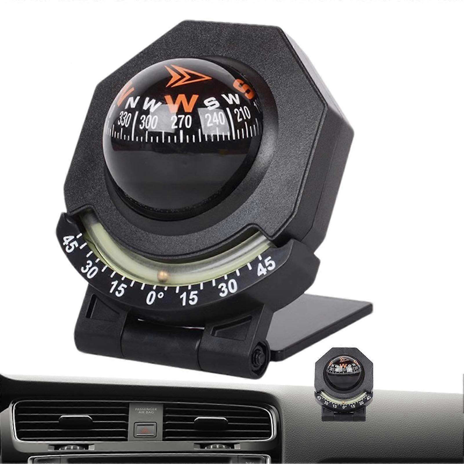 Car Compass - Spherical Dashboard Compass with 180 Degree Adjustment for Camping, Climbing, and Outdoor Adventures