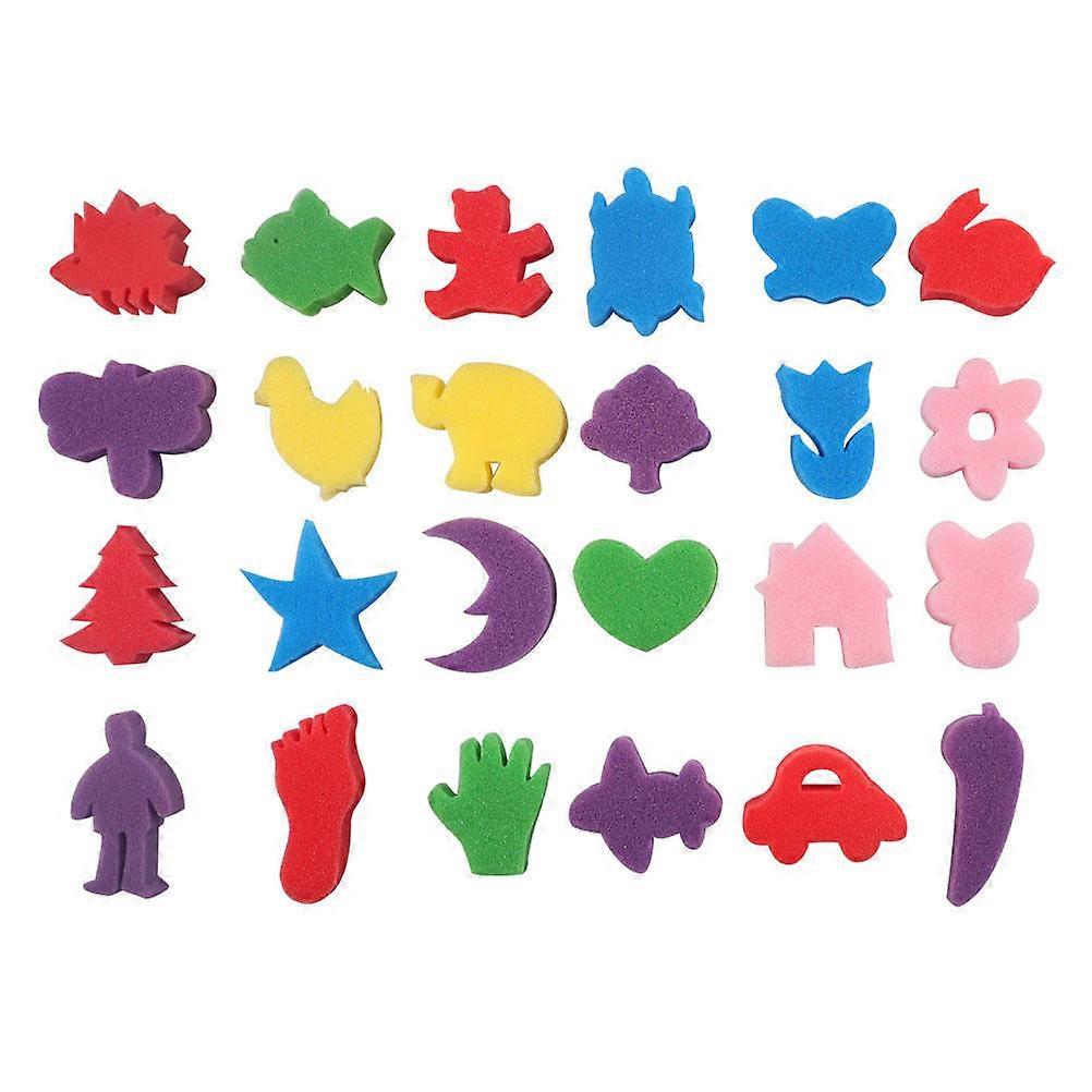 Sponge Stampers For Kids Drawing Creating Patterns Bath Use Rectangular Shape Assorted Color 5.5X4.5X1.5CM 48Pack