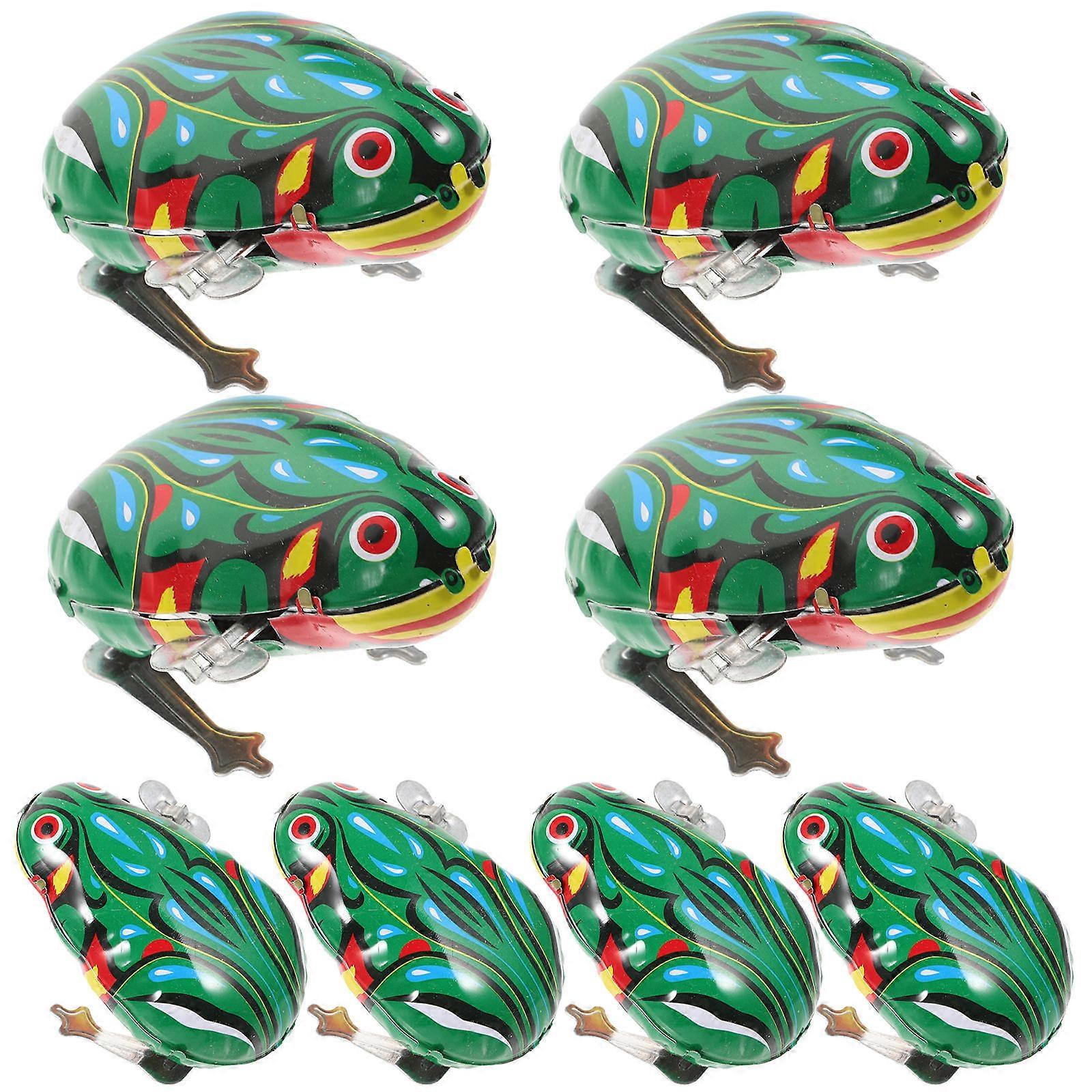 8pcs Wind Up Frog Retro Mechanical Toy for Creative Play, Green Educational Model Encouraging Crawling, Walking & Imagination for Boys