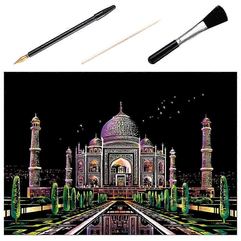 Basic Sketching Kit Scratch Painting Supplies Diy Drawing Imagination Development Rectangular Shape Plastic Material 1 Set