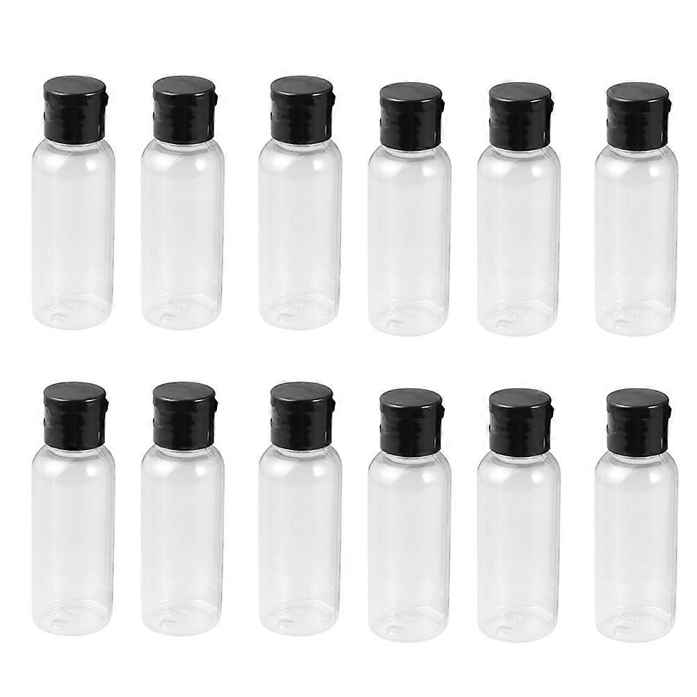 Travel Size Refillable Bottles Plastic Material Portable Black 50ml 12Pcs