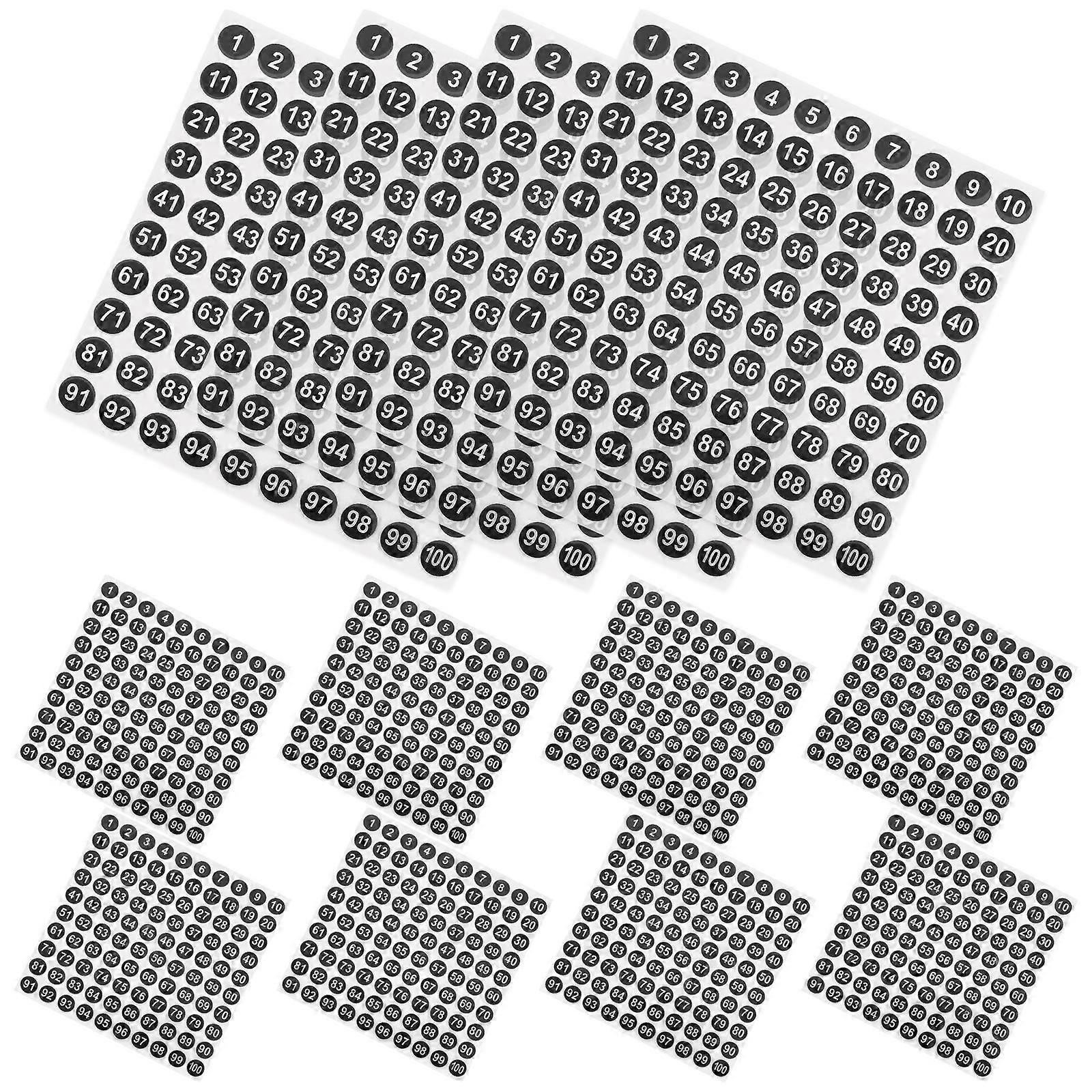 Pegatina de número de ropa autoadhesiva y desmontable 50 hojas