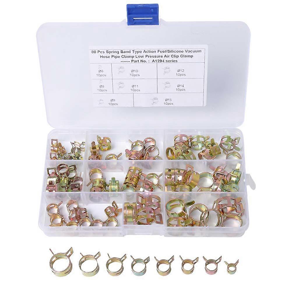 Spring Type Hose Clamps Pipe Clamp for Plumbing Automotive Use 80Set