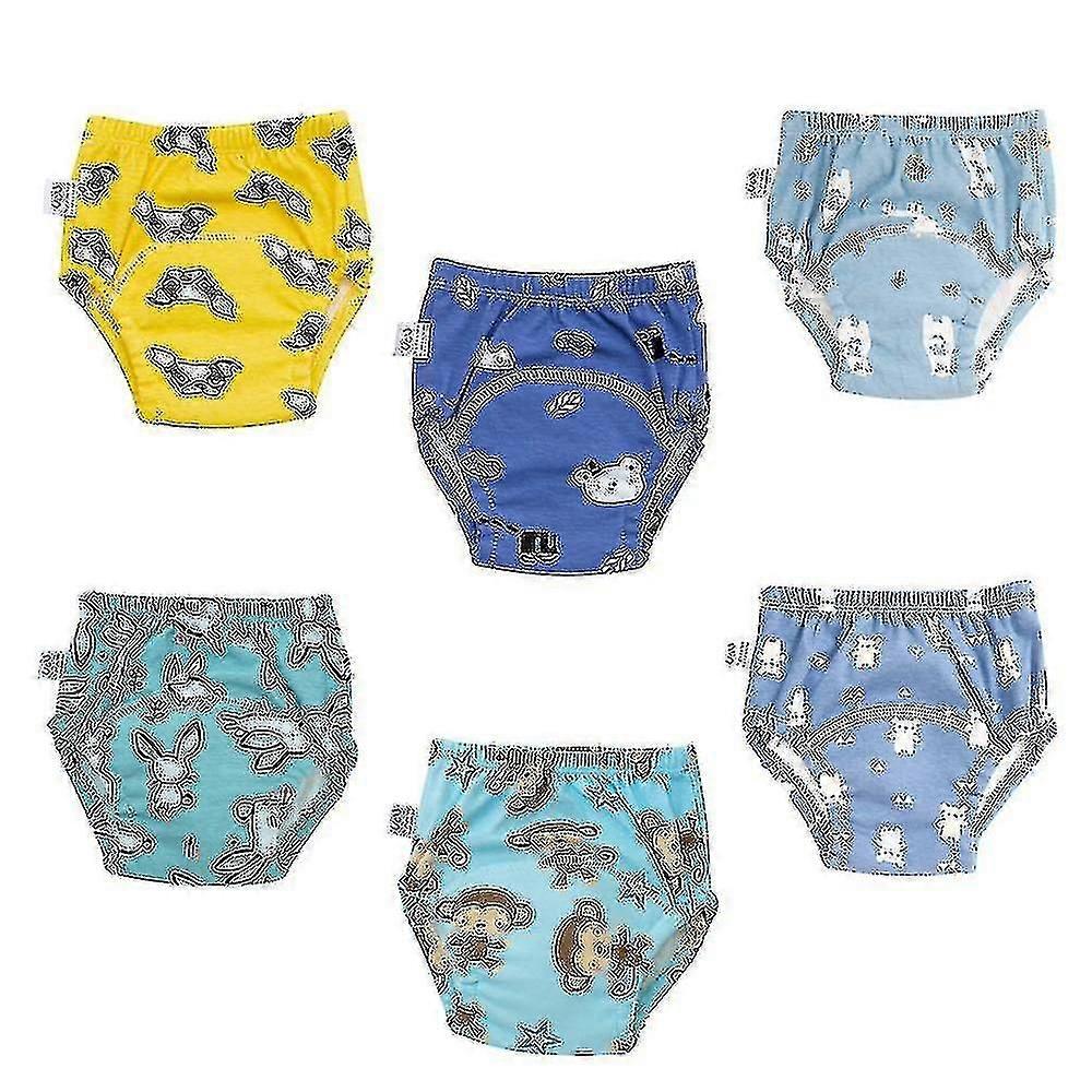 6 חבילת יוניסקס כותנה לשימוש חוזר תחתונים אימון סירים נושם פעוטות בנים ובנות מכנסי אימון פיפי מכנסי אימון עמידים למים א