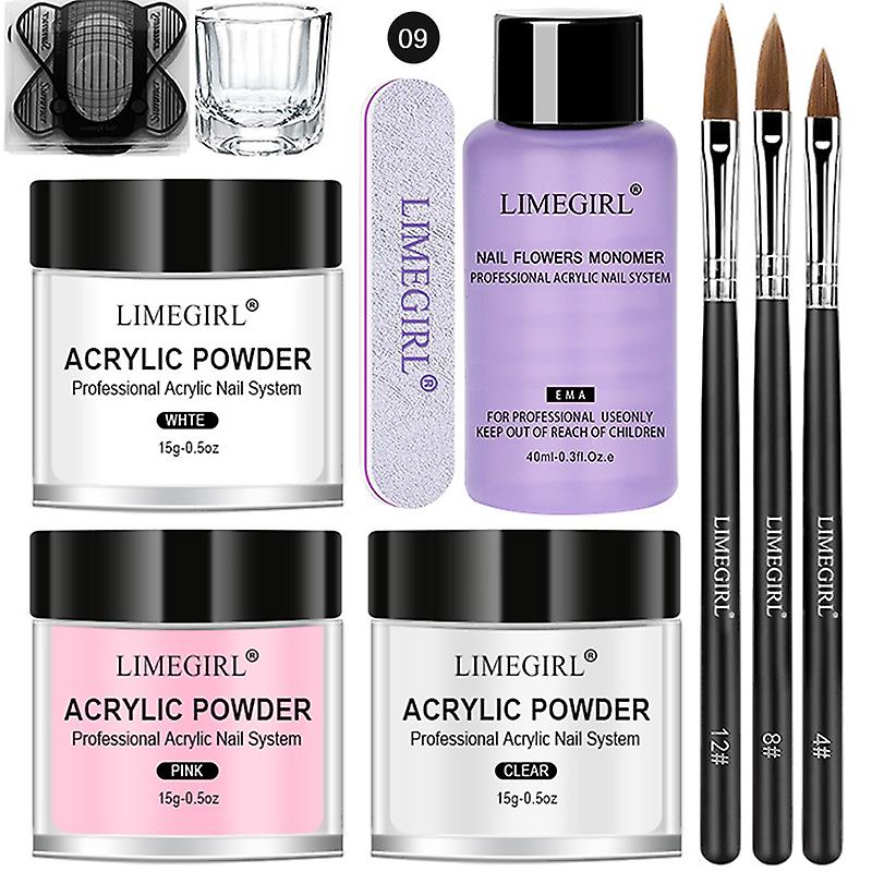 20 st akryl nagelkonst set nagelkonst förlängningsverktyg kristallpulver gör-det-själv nagelkonst