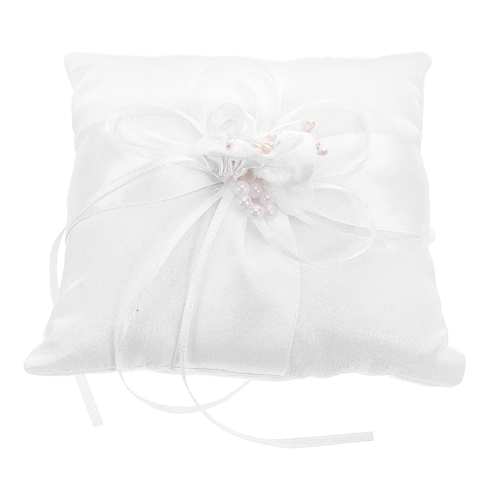 Elegant Cushion Wedding Ring Pillow with Bowknot Decor – Soft, Charming & Stylish for Weddings, Engagements & Special Events