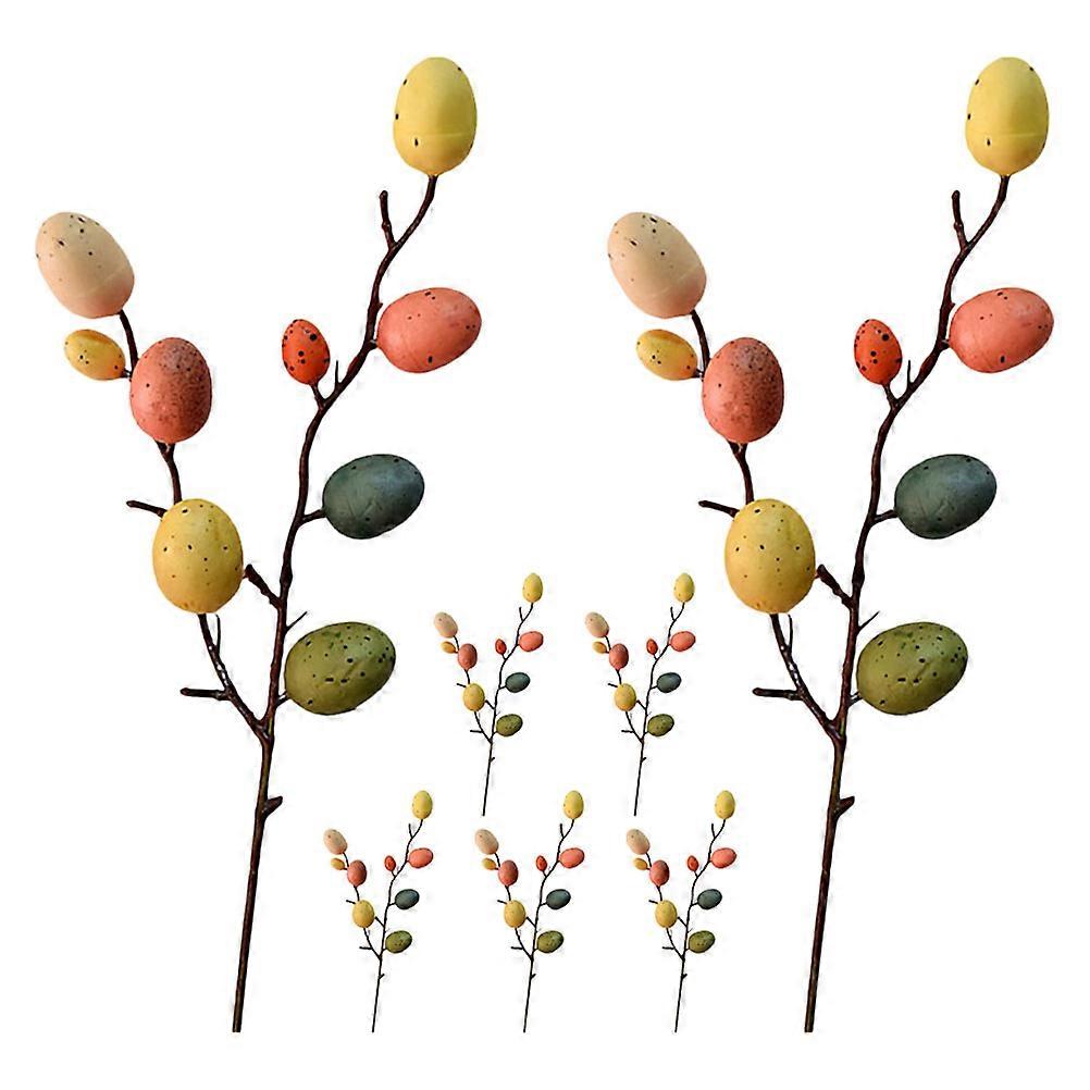 Foam Easter Egg Picks Easter Decor Pick Multi-Colored For Easter Party Indoor 7Pcs