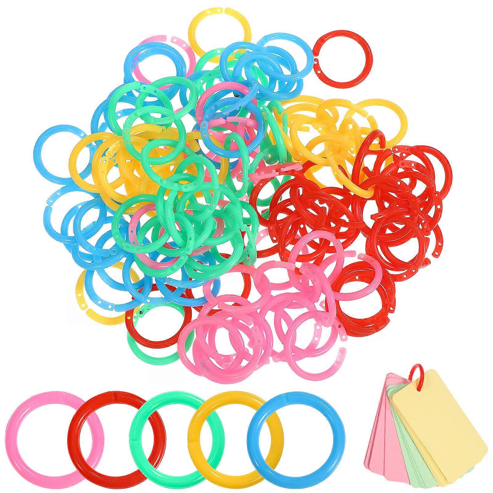 80pcs Colorful Plastic Binder Rings for Office School Organization Loose Leaf Book Binding Secure Closure
