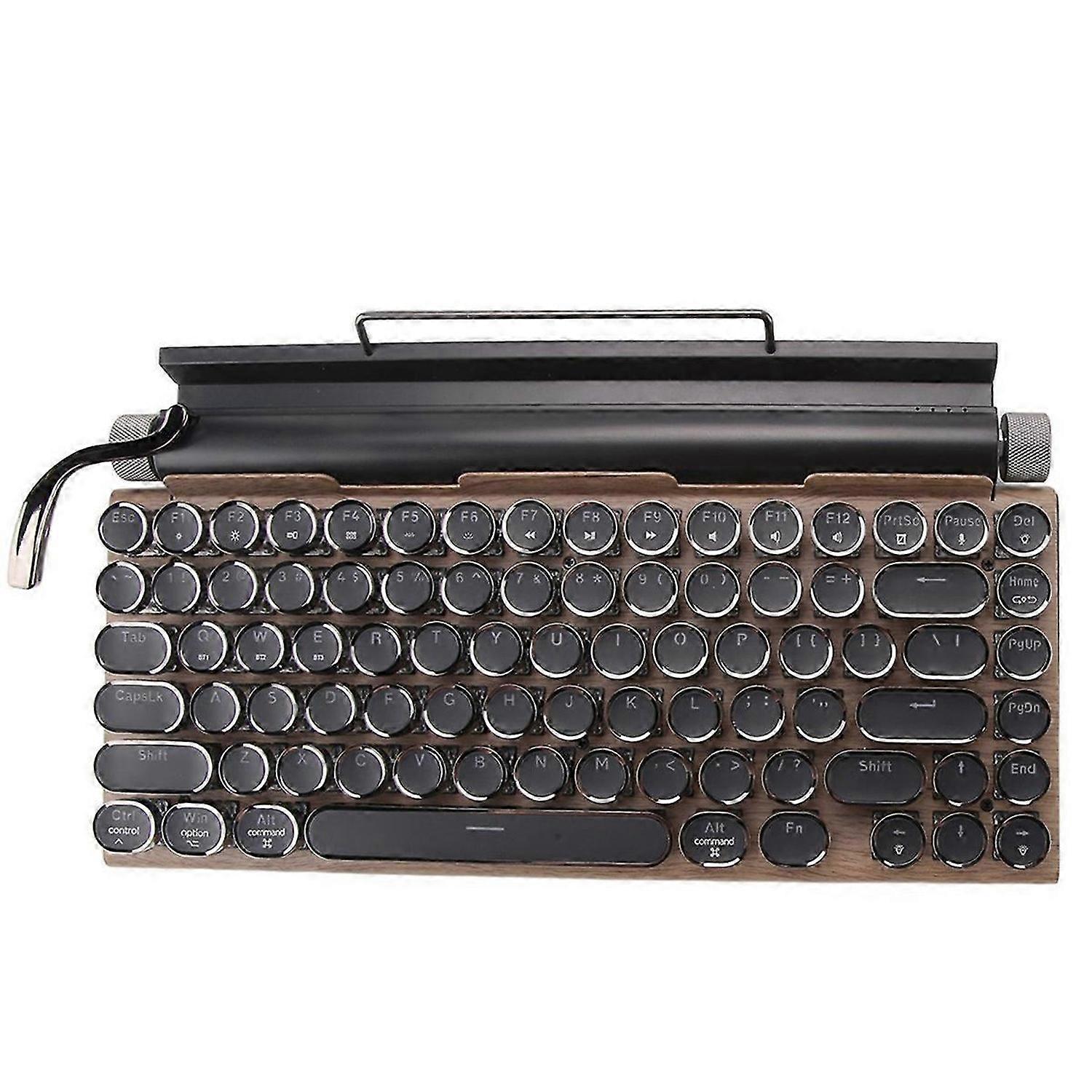 Klawiatura bezprzewodowa Bluetooth USB do maszyn do pisania w stylu retro z mechanicznymi klawiszami Punk do komputerów stacjonarnych/laptopów