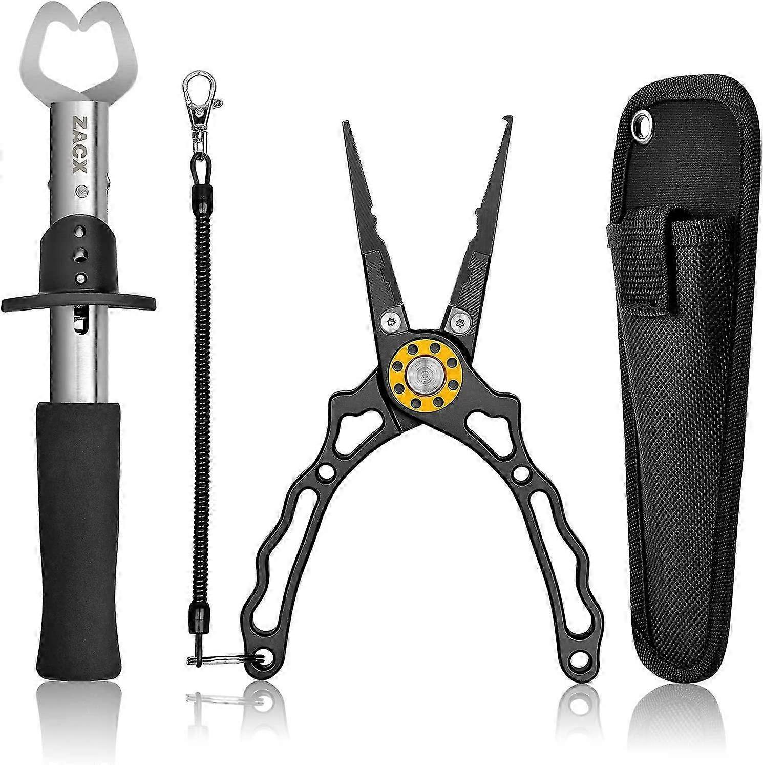 Multi-Function Fishing Pliers with Hook Remover and Split Ring, Suitable for Various Fishing Activities