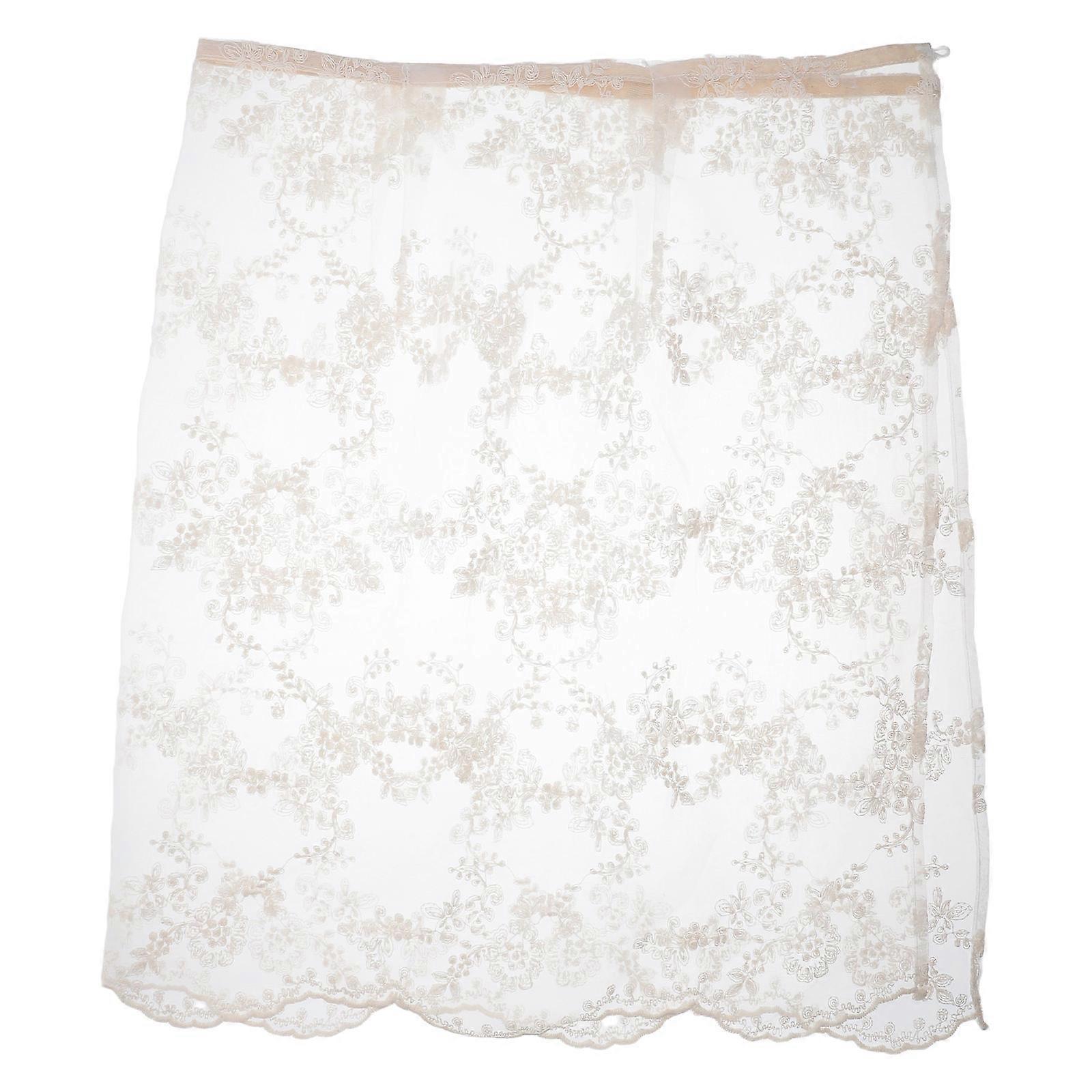 Boho Lace Mesh Wrap Skirt for Women – Tie Side, Beachwear, Daily Outfit, Autumn Winter Layering, Party Wear