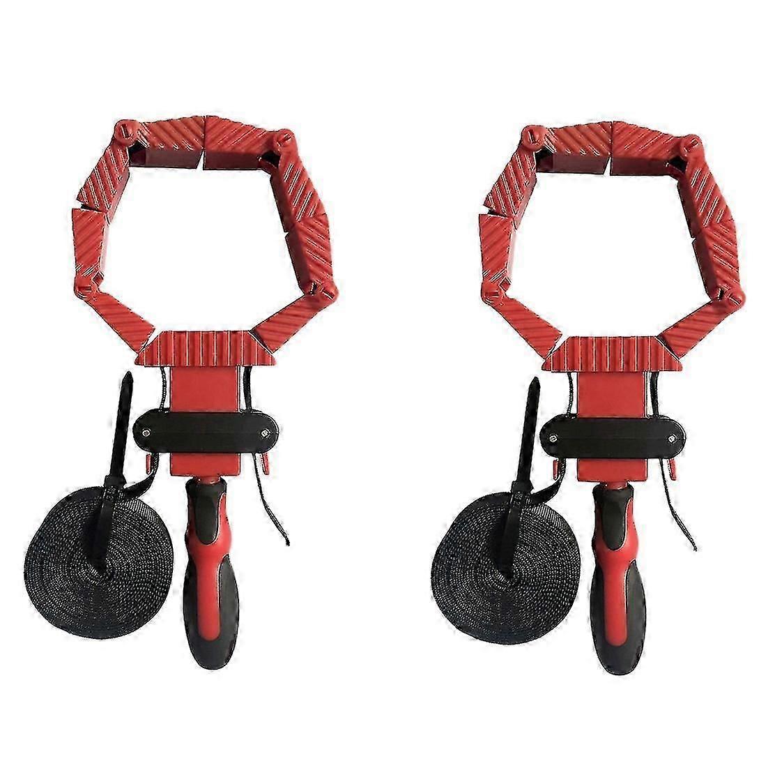 2Pcs Frame Woodworking Multifunction Strap Clamp Polygons Angle Clip Belt Clamp Quick Adjustable Ba