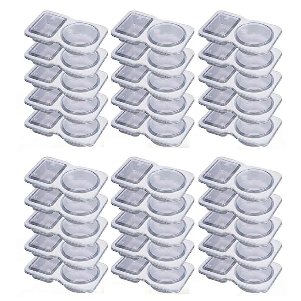 Double Compartment Condiment Container with Lids Reusable 15PCS