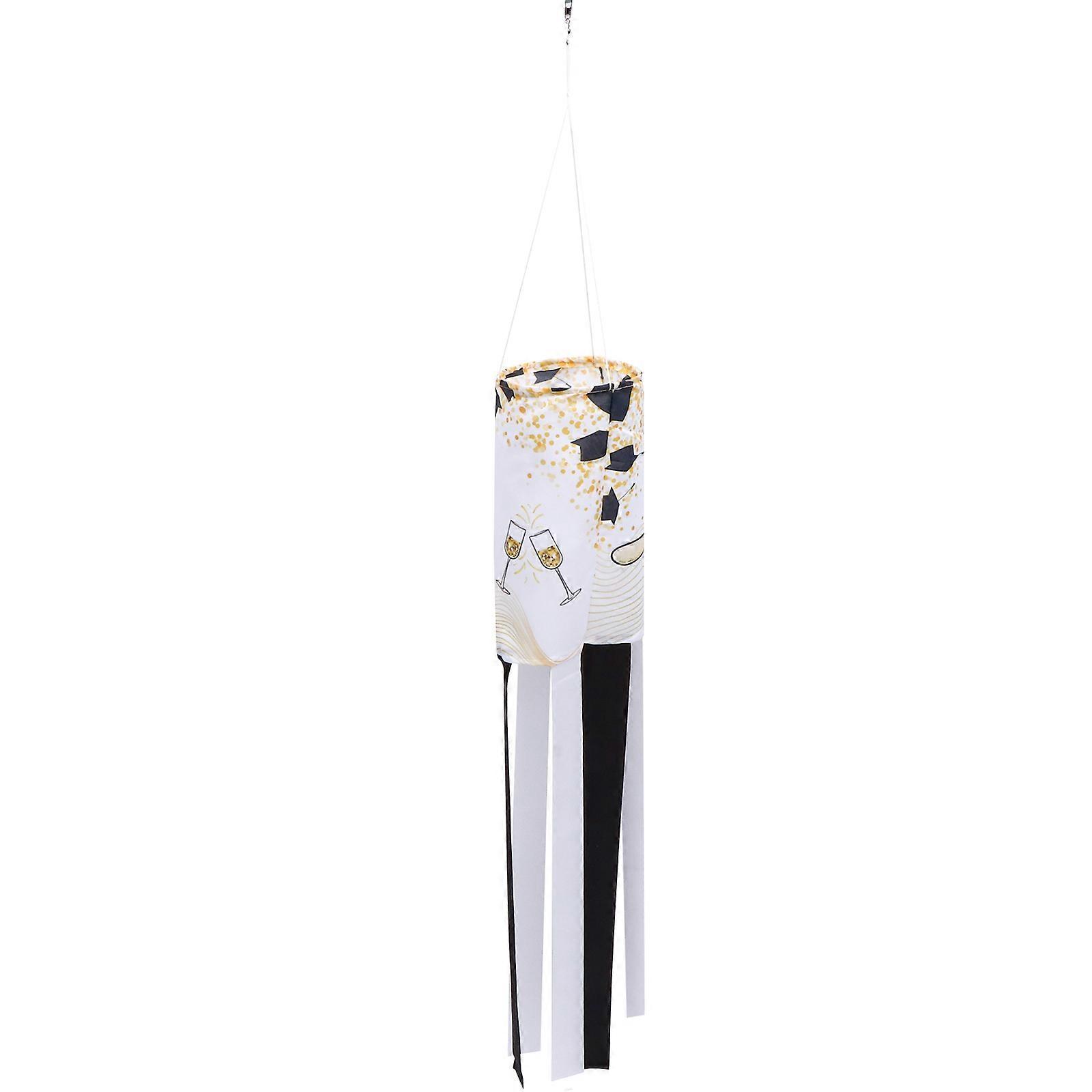 Graduation Windsock for Outdoor Decoration with Polyester Material and Red White Ribbons 1pc