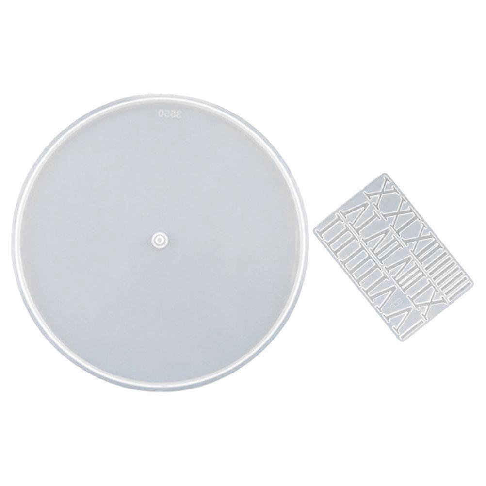 Epoxy Casting Dial Mold Round Resin Clock Dial Mold With Roman Numerals For Diy Projects Craft Enthusiasts 27.00X27.00X0.80cm 1 Set