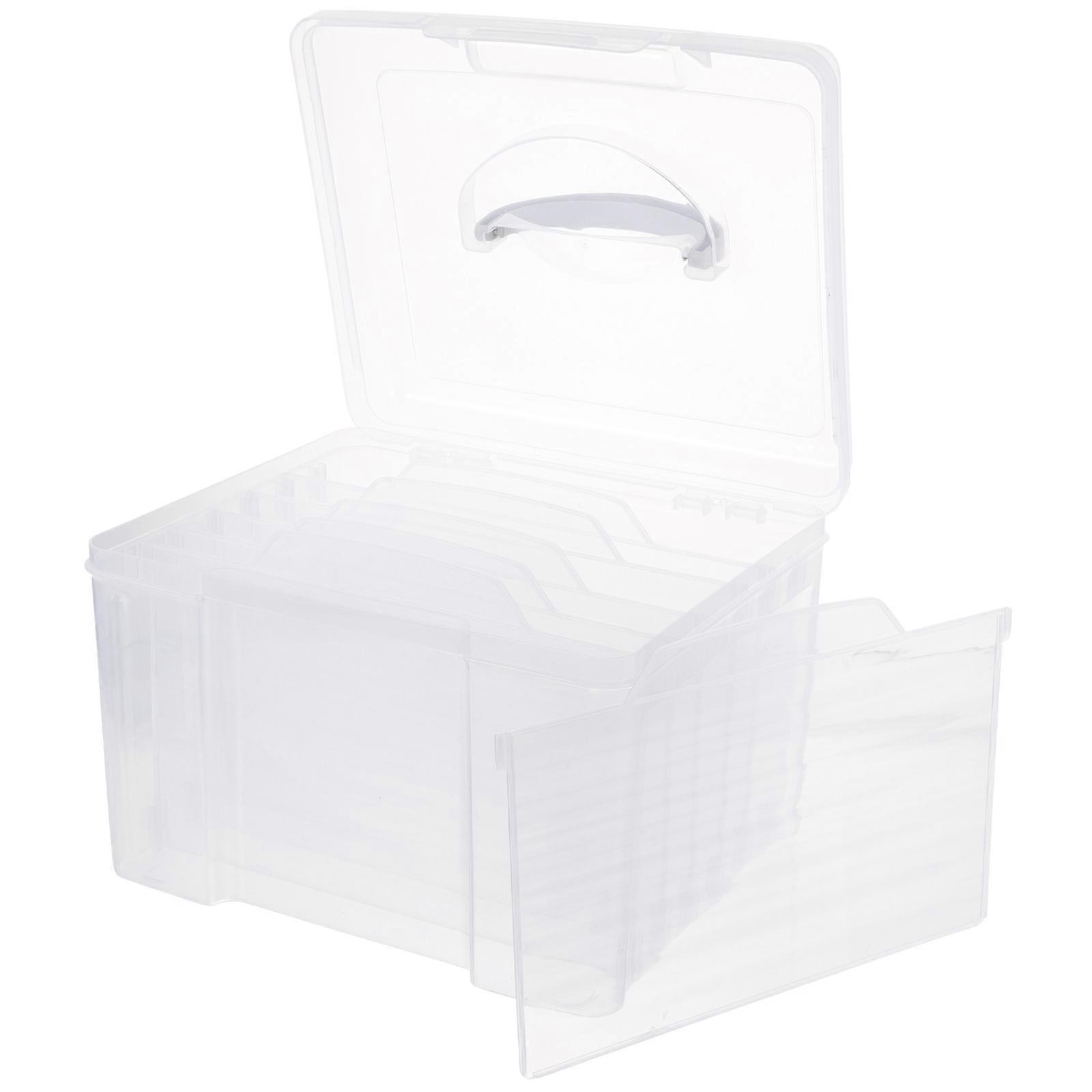 Clear Photo Storage Box Picture Organization And Storage For Home Use Transparent Rectangular Multi-Grid Design 1Pack