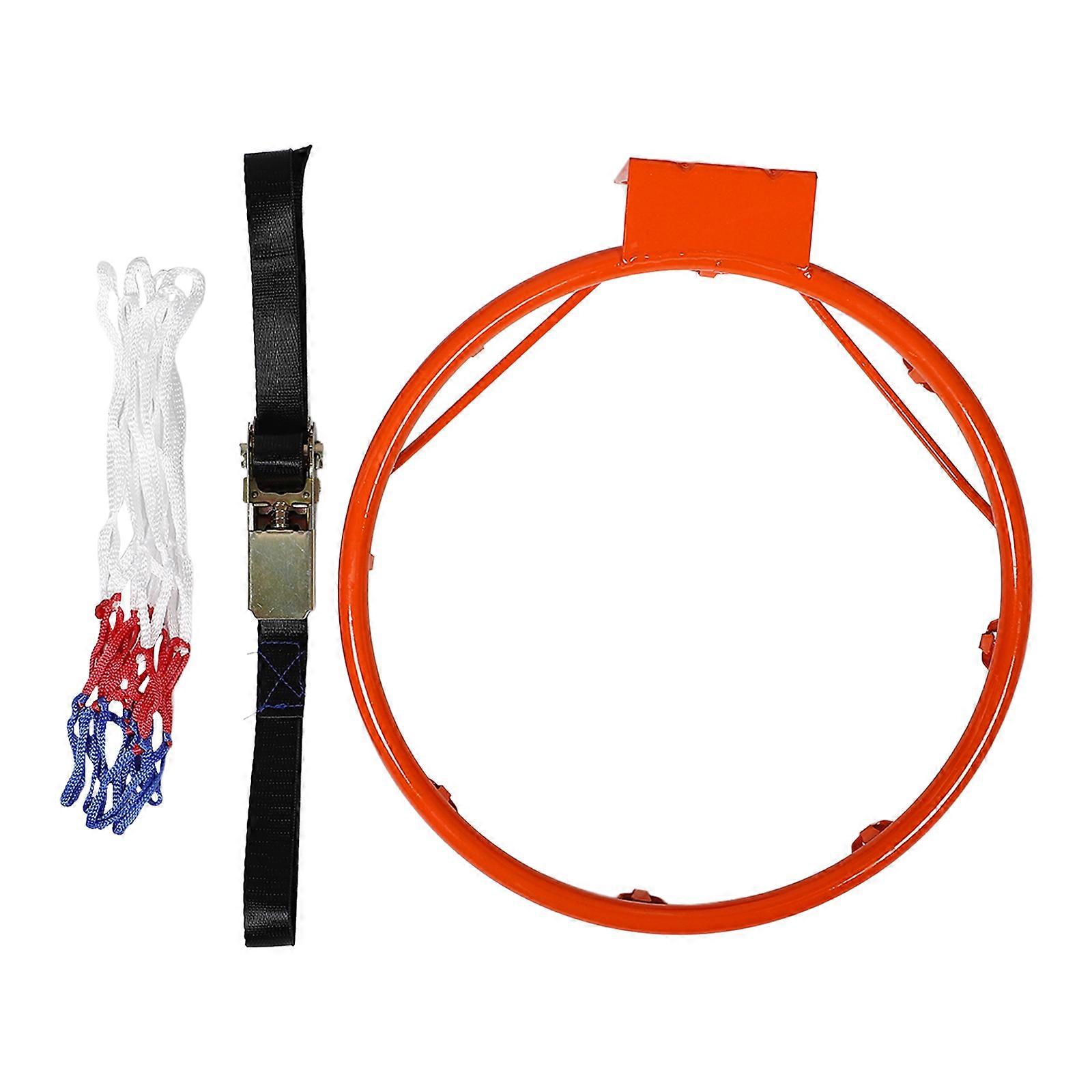 Basketball Hoop Toy Use Orange Iron Material Round Rim Standard Style 1Set