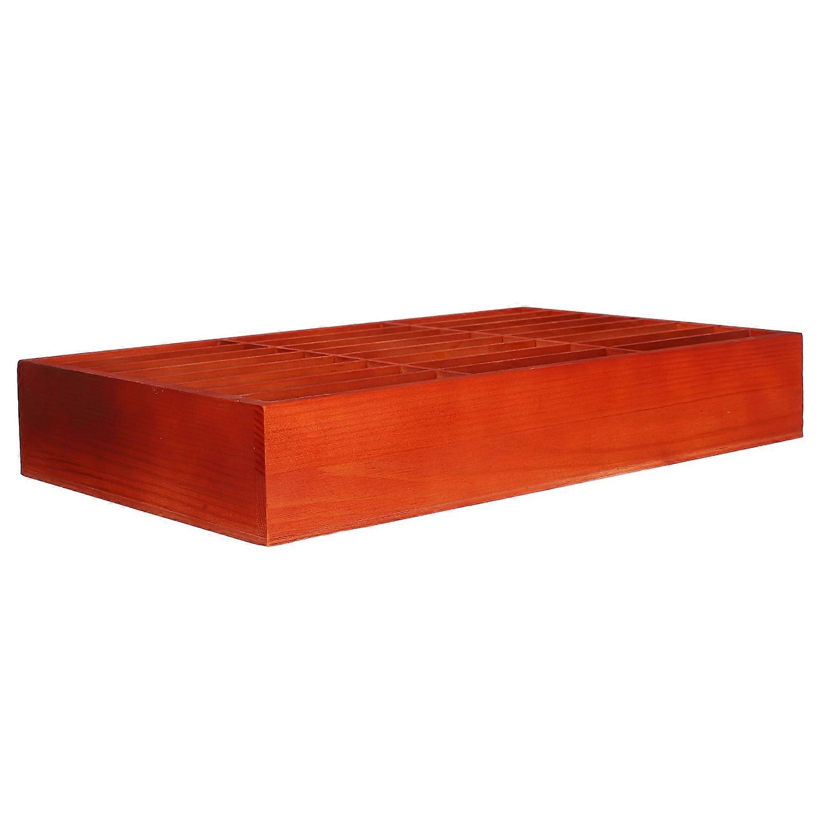 Wooden Multi Grid Phone Storage Box – Desk Organizer for Classrooms, Meeting Rooms & Offices – Spacious Cell Phone Management with Smooth Finish