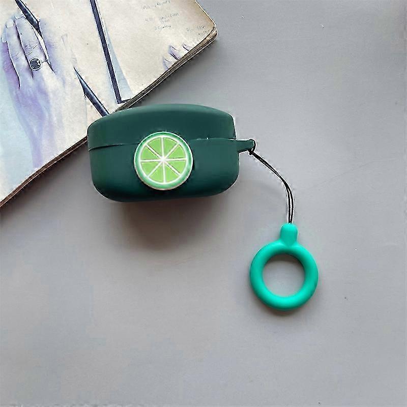 Cartoon Fruit Silicone Case with Loop Strap for Wireless Bluetooth Earbuds Compatible with Certain Brand
